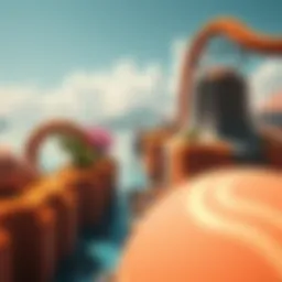A digital landscape showcasing Axie Infinity's vibrant world