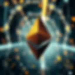 Ethereum symbol depicted with a futuristic background
